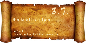 Borkovits Tibor névjegykártya